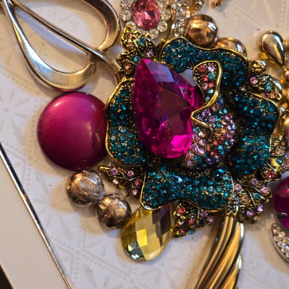 Hand Crafted Framed Jewelry Art 5.5"W x 7.5"H - Picture 4 of 7